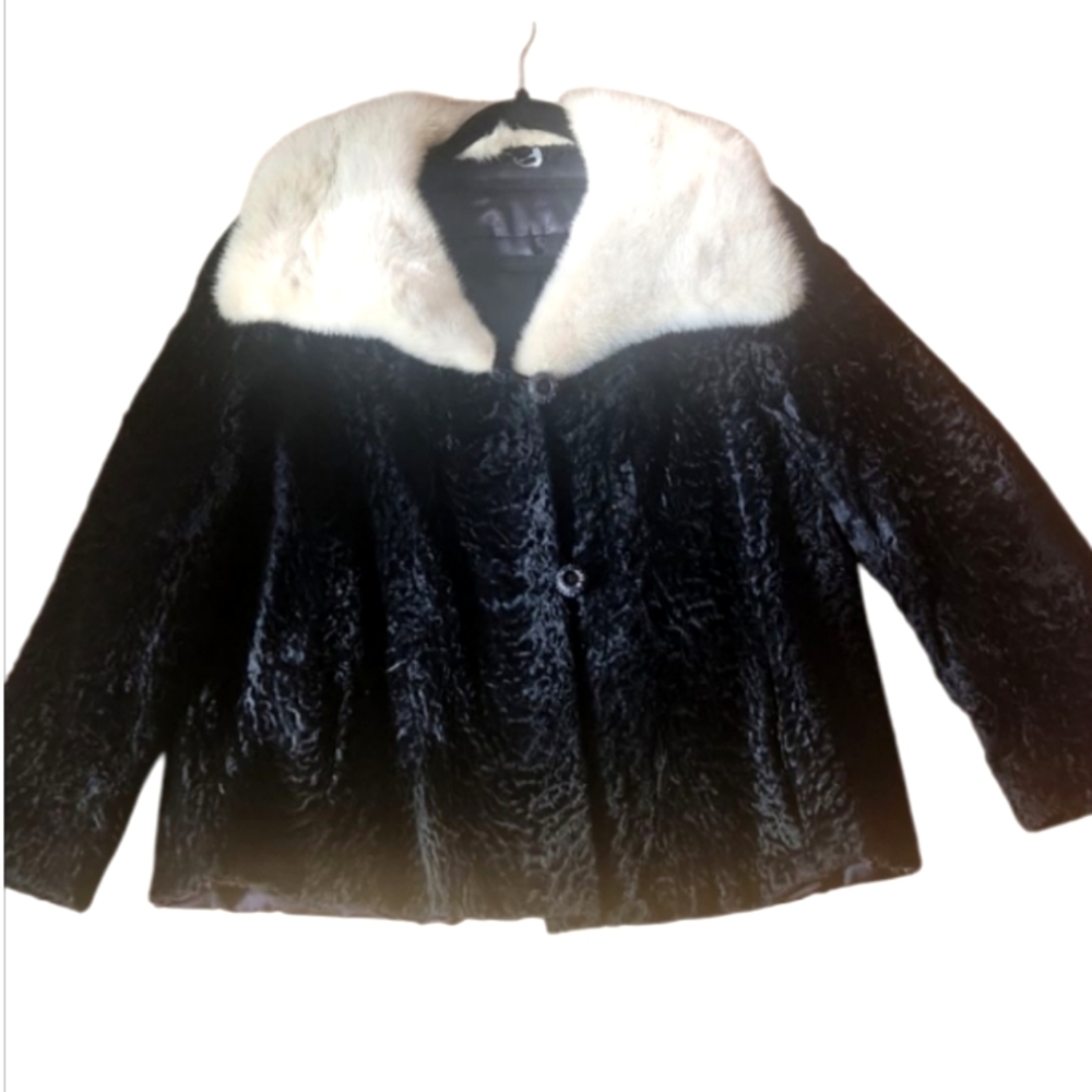 Vintage fur jacket with white mink and Persian Lamb Fur